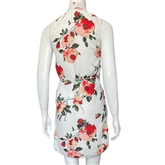 NWOT ARITZIA Size M |XXS White Floral V Neck Wait Strap Mid Dress - Picture 8 of 15